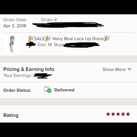 ✨x2 HP✨Navy Blue Lace Up Dress - Picture 3 of 3